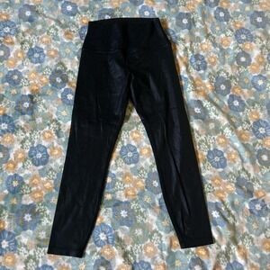 CRZ Yoga black high-waisted faux leather leggings women's medium NWT